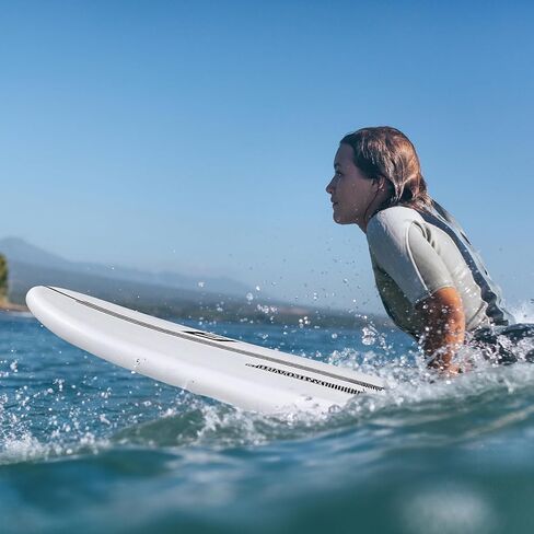 7’ FLOWBOARD Surfboard Softboard Foam - Include (3) Fins 6’ Foot Leash and (2) Wood Stringers Inside Board - Kids and Adults Beginner Intermediate 6 Foot and Comes with High Performance Traction Pad in Saudi Arabia
