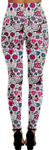 Deerose Women Christmas Mardi Gras Leggings Striped Valentines Festive Legging in Saudi Arabia