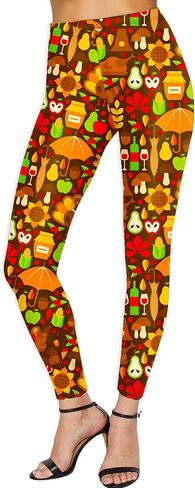 Deerose Women Christmas Mardi Gras Leggings Striped Valentines Festive Legging in Saudi Arabia