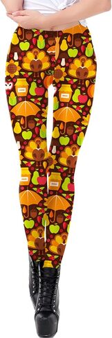 Deerose Women Christmas Mardi Gras Leggings Striped Valentines Festive Legging in Saudi Arabia