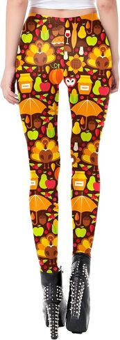 Deerose Women Christmas Mardi Gras Leggings Striped Valentines Festive Legging in Saudi Arabia