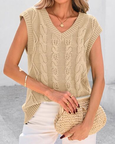 BTFBM WOMENS SWEETER STES 2025 Summer V الرقبة خواص بلا أكمام بلا أكسي in Kuwait
