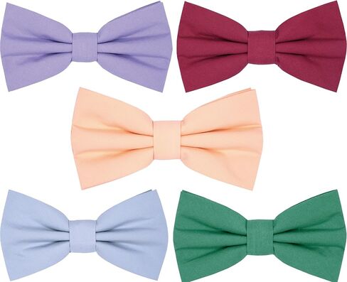 الأولاد القطن روابط 5 قطع ، Bowties الكلاسيكية مسبقا قابلة للتعديل قابلة للضبط القوس bowtie للأطفال in Kuwait