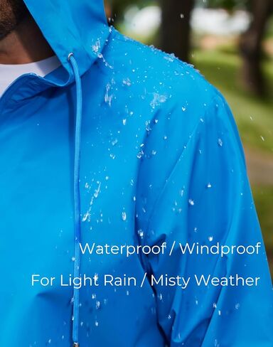 COOFANDY Rain Jacket Men Packable Waterproof Raincoat with Hood Lightweight Windbreaker for Hiking Cycling Golf in Saudi Arabia
