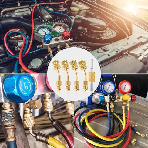 محولات سبليت صغيرة R410A، مجموعة محول R410A، موصل منفذ فراغ الشحن R410A مع 5/16 بوصة أنثى إلى 1/4 بوصة ذكر، محولات مضخة التفريغ R410A لنظام التبريد HVAC in Kuwait