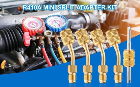 محولات سبليت صغيرة R410A، مجموعة محول R410A، موصل منفذ فراغ الشحن R410A مع 5/16 بوصة أنثى إلى 1/4 بوصة ذكر، محولات مضخة التفريغ R410A لنظام التبريد HVAC in Kuwait