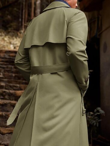 Runcati Mens Trench Coat Double Breasted Belted Windbreaker Jackets Lapel Lightweight Long Jacket Casual Overcoat in Saudi Arabia