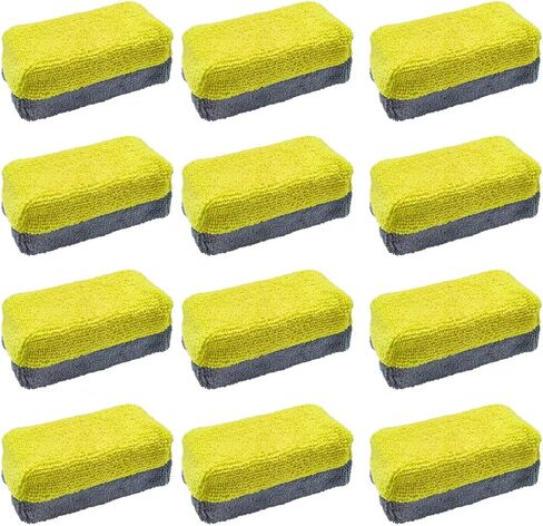 12PCS Ceramic Coating Applicator Sponge, 4.13'' x 1.84'' Microfiber Car Detailing Applicator Pads, Rectangular Car Foam Cleaning Pad, Auto Polishing Pad for Wax, Paint, Sealant (Green) in Saudi Arabia