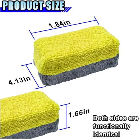 12PCS Ceramic Coating Applicator Sponge, 4.13'' x 1.84'' Microfiber Car Detailing Applicator Pads, Rectangular Car Foam Cleaning Pad, Auto Polishing Pad for Wax, Paint, Sealant (Green) in Saudi Arabia