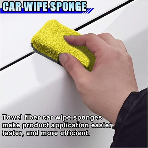 12PCS Ceramic Coating Applicator Sponge, 4.13'' x 1.84'' Microfiber Car Detailing Applicator Pads, Rectangular Car Foam Cleaning Pad, Auto Polishing Pad for Wax, Paint, Sealant (Green) in Saudi Arabia