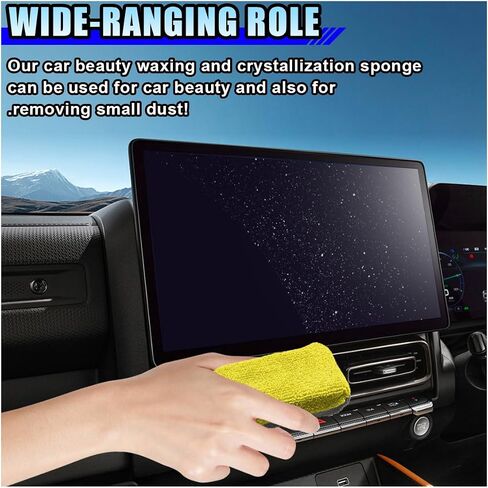 12PCS Ceramic Coating Applicator Sponge, 4.13'' x 1.84'' Microfiber Car Detailing Applicator Pads, Rectangular Car Foam Cleaning Pad, Auto Polishing Pad for Wax, Paint, Sealant (Green) in Saudi Arabia
