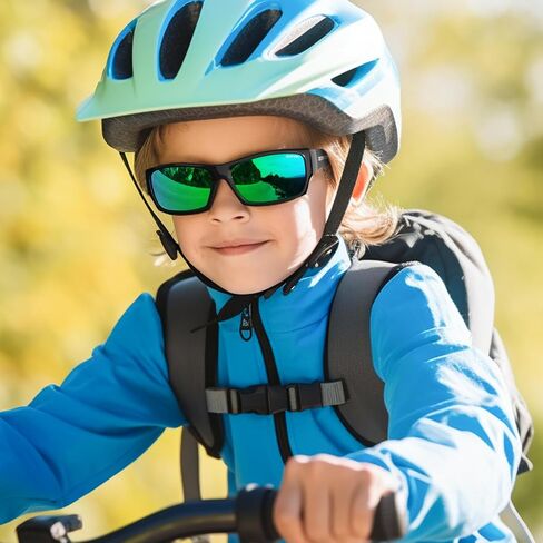 Kids Sunglasses Youth Boys Girls Polarized Unbreakable Flexible Sports Baseball Glasses for Teen Age 5-14 in Kuwait