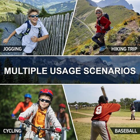 Kids Sunglasses Youth Boys Girls Polarized Unbreakable Flexible Sports Baseball Glasses for Teen Age 5-14 in Kuwait