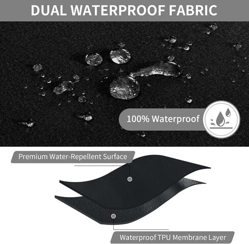 Easy-Going 100% Waterproof Recliner Cover, Stretch Couch Covers for Reclining Couches, Extra Large Sectional Sofa Slipcover, L-Shape Furniture Protector for Kids & Pets, 5 Seater, Black in Saudi Arabia