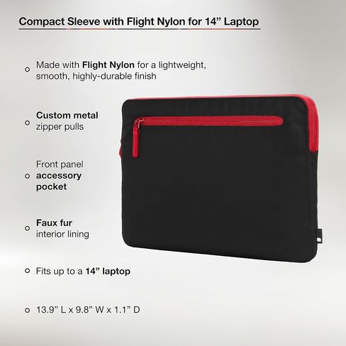 Incase Compact Laptop Sleeve with Flight Nylon MacBook/Laptop/iPad/Tablet Sleeve, and Cover, Lightweight, Weather Resistant, with Slip Pocket for Accessories (Aged Pink, 13-Inch) in Kuwait