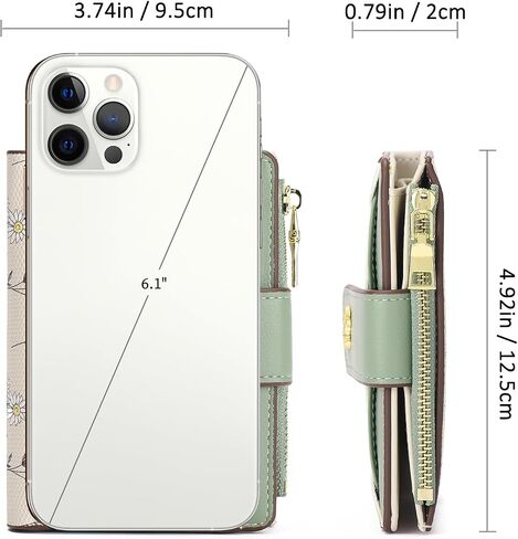 Gaekeao محافظ صغيرة للنساء RFID حظر الجلود الجلدية Bifold Zipper Pocket Wallet Card Card مع نافذة معرف in Kuwait