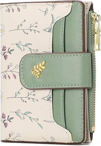 Gaekeao محافظ صغيرة للنساء RFID حظر الجلود الجلدية Bifold Zipper Pocket Wallet Card Card مع نافذة معرف in Kuwait