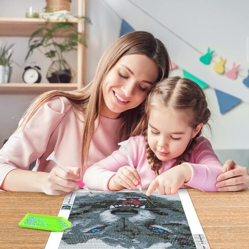 Mogtaa Starry Night Diamond Art Painting Kits للبالغين ، ومجموعات اللوحات الماس Canoe Moon للمبتدئين ، DIY 5D Diamond Dots Kits Landscape Gem Craft for Home Art Decor in Kuwait