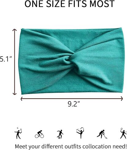 Jesries 10 PCS Women Headbands African Wide Hair Wrap Extra Turban Head Bands for Lady Large Sport Workout Stretch Non-slip Big Hair Bands in Saudi Arabia