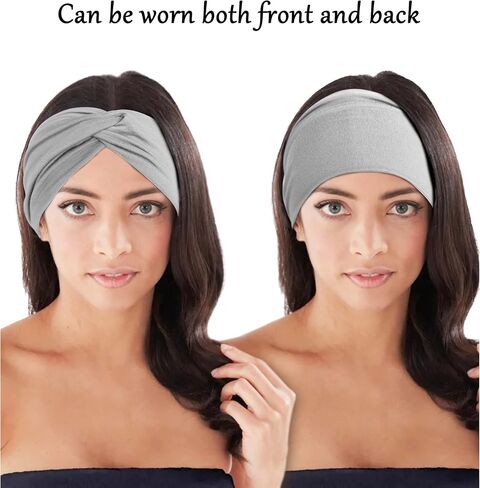 Jesries 10 PCS Women Headbands African Wide Hair Wrap Extra Turban Head Bands for Lady Large Sport Workout Stretch Non-slip Big Hair Bands in Saudi Arabia
