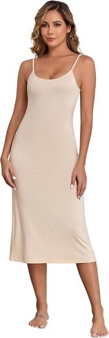 فستان طويل الانزلاق للنساء قابلة للتعديل الأشرطة الأشرطة الكاملة للنساء تحت الفساتين كامي ميدي فساتين ثوب نوم in Kuwait