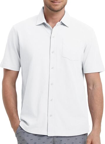 M MAELREG Button Down Shirt Men Moisture Wicking Dry Fit Pique Performence Cool Breathable Mens Summer Shirts Short Sleeve in Saudi Arabia