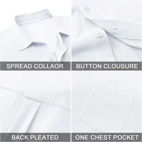 M MAELREG Button Down Shirt Men Moisture Wicking Dry Fit Pique Performence Cool Breathable Mens Summer Shirts Short Sleeve in Saudi Arabia