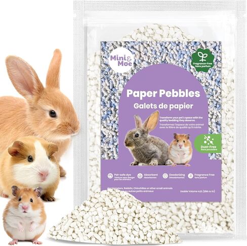 Mini & Moe Small Animal Paper Pelelet Bedding: الرائحة والرطوبة الطبيعية للورق الطبيعي الفراش - لخنازير غينيا ، الهامستر ، والأرانب ، 3.96 رطل in Kuwait