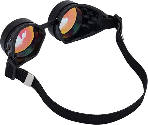 Lelinta Kaleidoscope Goggles Glasses Rainbow Crystal Lens Halloween Costume Accessories for Men Women Cosplay Party in Kuwait
