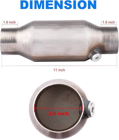Catalytic Converter 2.5 Inch 2 Pcs, High Flow Universal Catalytic Convert Inlet Outlet 2.5 In, Direct-Fit Catalytic Convertor with O2 Port (EPA Compliant) in Kuwait