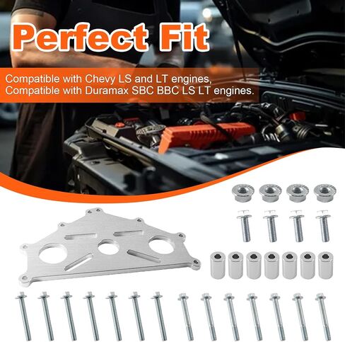 Engine Safe Stand Adapter Plate Compatible with Chevy Small/Big Block LS LT Engines Heavy Duty Support (Silver) in Saudi Arabia