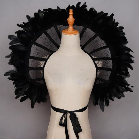 L'VOW Women's Lace Victorian Collar Stand Up Feather Collar Gothic Queen Collar Halloween Vampire Costume in Kuwait