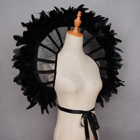 L'VOW Women's Lace Victorian Collar Stand Up Feather Collar Gothic Queen Collar Halloween Vampire Costume in Kuwait