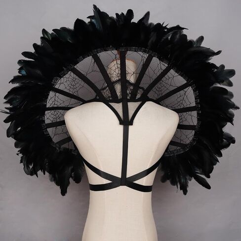 L'VOW Women's Lace Victorian Collar Stand Up Feather Collar Gothic Queen Collar Halloween Vampire Costume in Kuwait