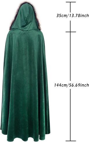 Joukavor Viking Fur Cloak Cloak Medieval Velvet Cape with Hood for Halloween in Kuwait