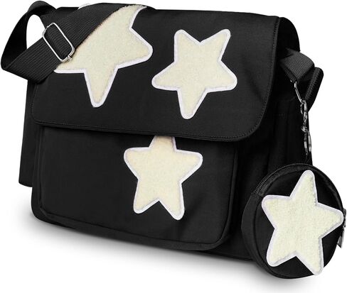 حقيبة Messenger Y2K للنساء ، نجوم فسيحة خفيفة الوزن محفظة مع محفظة عملة لطيفة ، حقيبة كتف متقاطع in Kuwait