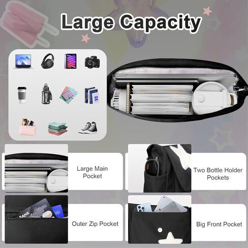 حقيبة Messenger Y2K للنساء ، نجوم فسيحة خفيفة الوزن محفظة مع محفظة عملة لطيفة ، حقيبة كتف متقاطع in Kuwait