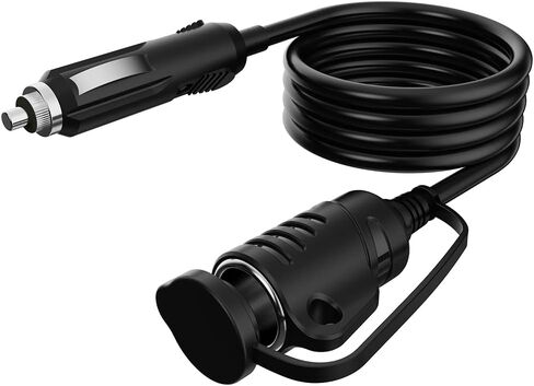 Cigarette Lighter Extension Cable 1.5m-5ft 16AWG Male to Female Socket, DC 12V/24V Cigarette Lighter Socket Power Outlet with 15A Fuse in Saudi Arabia