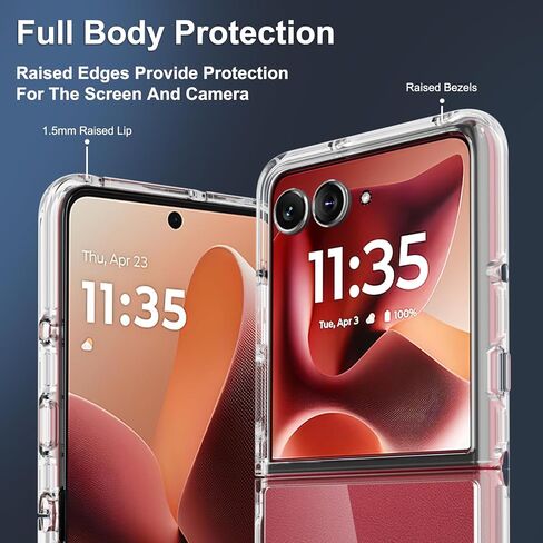 for Motorola Razr+ Plus 2024 Case, Clear Shockproof Phone Cover,Ultra-Thin Slim Fit Hard PC Protective Cases for Motorola Razr+ Plus 2024, Clear in Kuwait