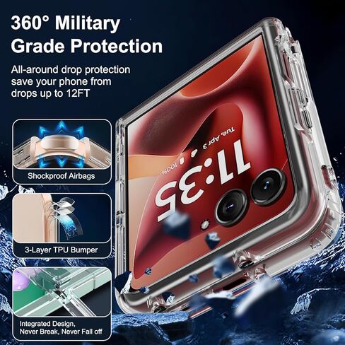 for Motorola Razr+ Plus 2024 Case, Clear Shockproof Phone Cover,Ultra-Thin Slim Fit Hard PC Protective Cases for Motorola Razr+ Plus 2024, Clear in Kuwait