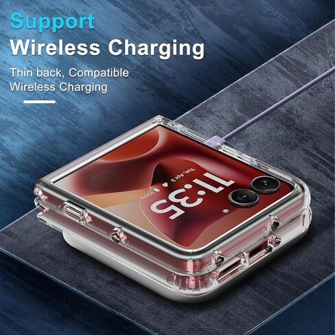 for Motorola Razr+ Plus 2024 Case, Clear Shockproof Phone Cover,Ultra-Thin Slim Fit Hard PC Protective Cases for Motorola Razr+ Plus 2024, Clear in Kuwait