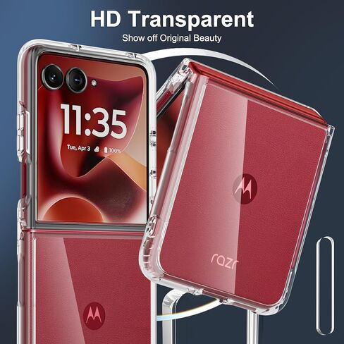 for Motorola Razr+ Plus 2024 Case, Clear Shockproof Phone Cover,Ultra-Thin Slim Fit Hard PC Protective Cases for Motorola Razr+ Plus 2024, Clear in Kuwait