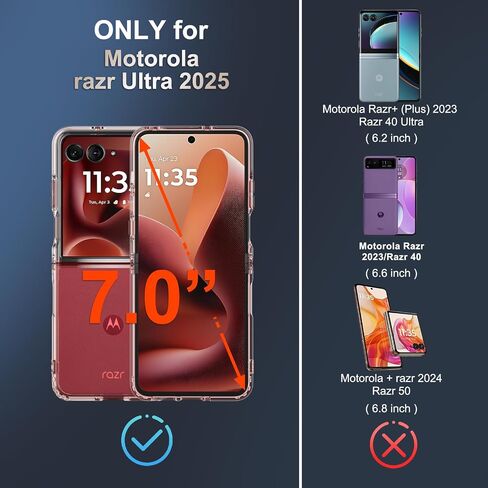 حافظة RMOCR لهاتف Motorola Razr 2023، غطاء هاتف شفاف مقاوم للصدمات، حافظات حماية صلبة رفيعة للغاية من البولي كربونات لهاتف Motorola Razr 2023، شفاف in Saudi Arabia