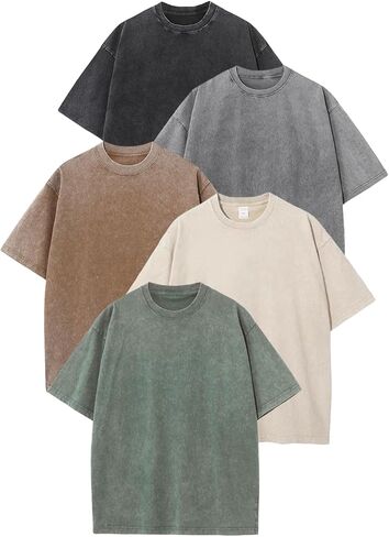 Workout T Shirts for Men Oversized Gym Loose Fit Tshirt Heavy Cotton Washed Vintage Faded Sleeping Tee Unisex Tops in Saudi Arabia