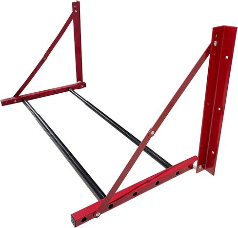 ROBLOCK Folding Tire Wheel Rack Wall Mount Multi-Tire Spare Carriers Garage (32"-48") x 22" x 22", Red in Kuwait