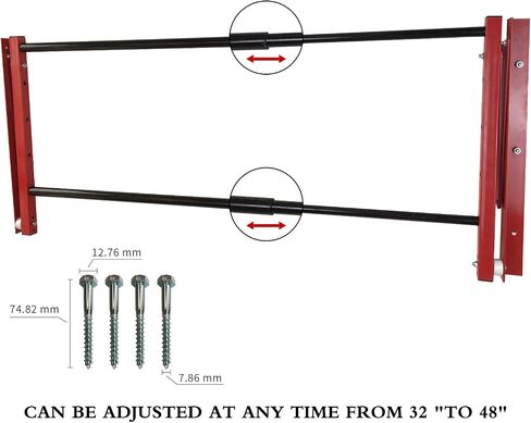 ROBLOCK Folding Tire Wheel Rack Wall Mount Multi-Tire Spare Carriers Garage (32"-48") x 22" x 22", Red in Kuwait