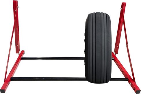 ROBLOCK Folding Tire Wheel Rack Wall Mount Multi-Tire Spare Carriers Garage (32"-48") x 22" x 22", Red in Kuwait