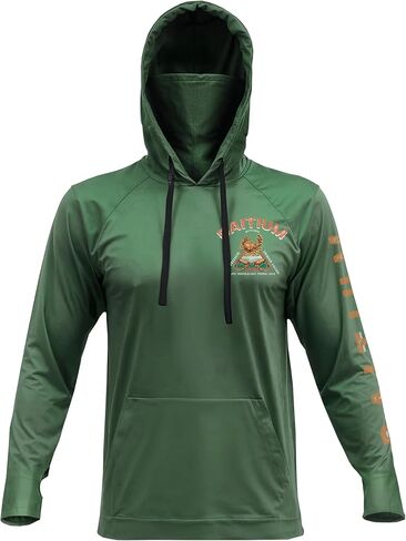 Fishing Shirts for Men,UPF50 Hooded Long Sleeve with Gaiter, Sun Protection Dry Fit Apparel, Face Mask, Fishing Clothes in Kuwait