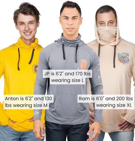 Fishing Shirts for Men,UPF50 Hooded Long Sleeve with Gaiter, Sun Protection Dry Fit Apparel, Face Mask, Fishing Clothes in Kuwait