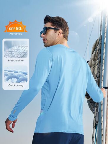 NORTHYARD Men's Sun Protection UPF 50+ Shirts UV Rash Guard Long Sleeve Swim Fishing Running Shirt Workout Athletic Hiking in Saudi Arabia